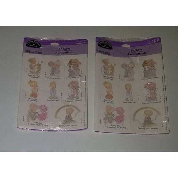 NOS 2 Packages Hallmark Expressions Precious Moments Stickers 1997 VTG 8 Sheets - Picture 1 of 3